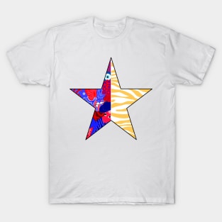 KU Zebra Print Collage Star T-Shirt